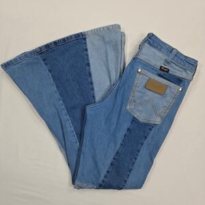Wrangler x Lainey Wilson Women's 28x30 Flare Patchwork Jeans Retro Western Denim